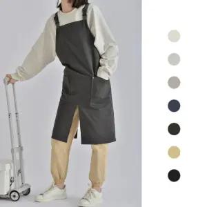 앞트임 편한 앞치마 움직임이 자유로운 주머니 버클잠금 어린이집 카페 공방 유치원