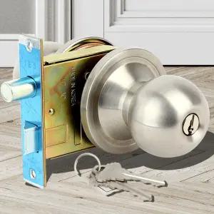 9000SS볼 방화문 현관문 문고리 도어 손잡이 실린더/현관정/원통형/문손잡이/원형/도어락/교체/가정용/둥근