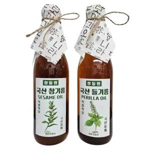 국산 참기름/들기름 선물세트 350ml x 2