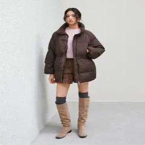 [LAP] 덕 하이넥니트배색 힙기장 다운 AR4ENB61