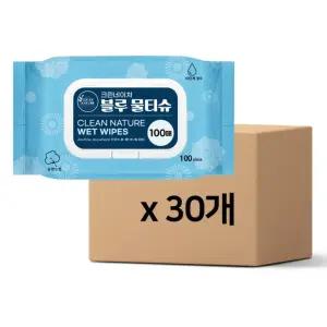 [크린네이처] 대용량 물티슈 100매×30개(1박스) 홍보 라벨 스티커 인쇄 (300개이상 무료)