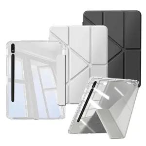 갤럭시탭 S8/S7 케이스 Y형 스마트 북커버 갤탭 가로형 세로형 거치 S펜수납 투명 백커버 케이스