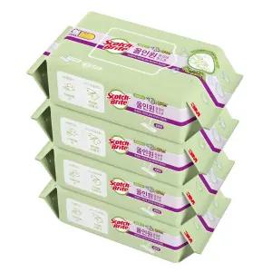 스카치브라이트 3M 청소용품 올인원 베이직 더블액션 물걸레 청소포 플러스 표준형 25매 4개