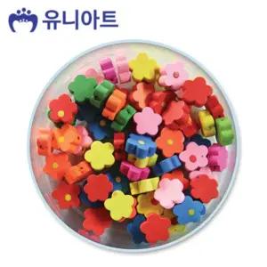 (꽃) 나무비즈/비즈/구슬/팔찌/목걸이/키링/공예용/꽃비즈/모양/데코/아트/별비즈/플라워/만들기/꾸미기