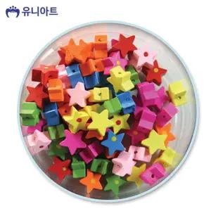 (별) 나무비즈/데코/아트/비즈/별비즈/플라워/나무/DIY/키즈/만들기/꾸미기/방과후/악세사리/팔찌/목걸이