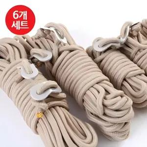 (6개) 타프 로프/텐션줄/야영/장비/텐트/지지대/야외/빨래줄/내구성/야간/캠핑/반사/스토퍼/천막/바람막이