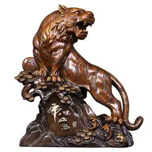 호랑이 조각상 목공예 동물 목각 모형 장식 소품