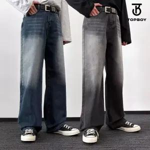 남녀공용 3단기장 히든 밴딩 워싱 와이드 데님 팬츠 (ID021)