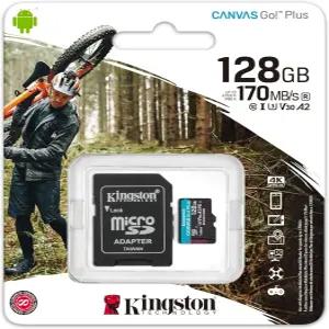 킹스턴 128GB 마이크로SDXC 캔버스 Go 플러스 170MB /s 읽기 UHS-I C10 U3 V30 A2 /A1 메모리 카드 +