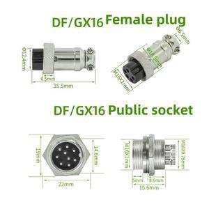 GX16 원형 커넥터 2P 10핀 항공 플러그 및 소켓 육각 너트 은도금 접점 PPS 하우징