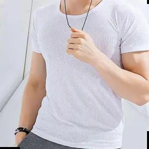 기능성티셔츠 여름 기능성 메쉬 티셔츠 쿨 아이스 실크원단 라운드