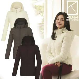 콜핑 여성 겨울 털빠짐 없는 웰론 후드탈부착 퀼팅패턴 경량패딩자켓 KWJ6523W 프리즈