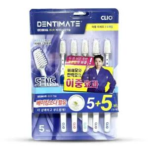 덴티메이트 센스R 칫솔 10입 이중미세모 크리오