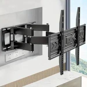 티비거치대 TV 스탠드 풀 모션 벽걸이 브라켓 팔 연장 관절형 회전 기울기 26-60인치 곡선 VESA 400x400mm