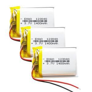 3x PCS 3.7V 1400mAh Lipo 폴리머 리튬 충전지 123040 MP3 PDA DVD 블루투스 레코더 전자책 카메라용 전원
