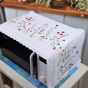 [전자레인지커버] 광목자수 패브릭덮개 90x32 홈수니