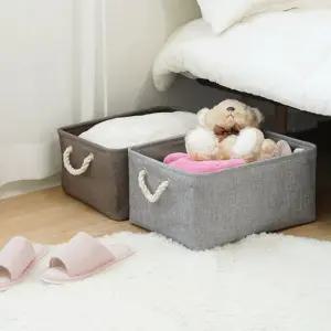 인블룸 로프핸들 패브릭 수납바구니 대형트레이 다용도 바스켓 주방정리용품 데스크 도함 수납함