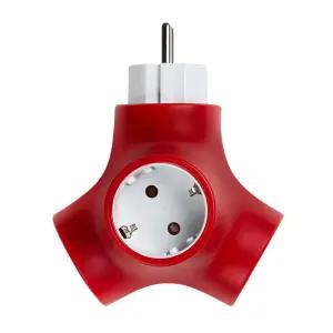테트라포드 고용량 멀티탭 3구 레드 안전 접지 에어컨 냉장고 건조기 세탁기 컬러 콘센트