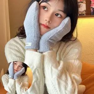 방한용품 여자 겨울 큐티 마카롱 벙어리장갑 겨울장갑 털벙어리