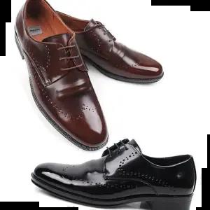 끈타입 남성구두 펀칭디자인 정장화 M1186 3.5cm