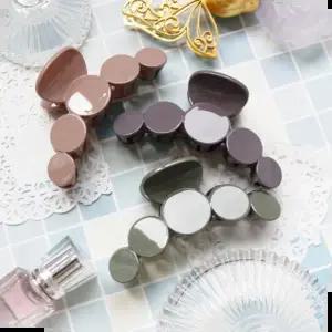 예쁜집게핀 감성컬러 동그라미 중형 유광 헤어 집게핀 10colors