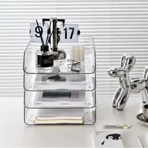 (단수 확인:1단)문서 파일 서류 투명 아크릴 A4용지보관함트레이 서랍장 서류함 정리함 정리장