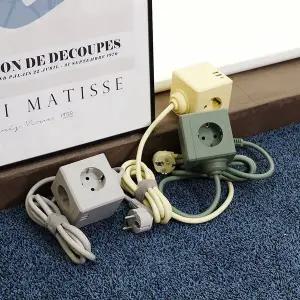 에코너 MT02 멀티탭 큐브 USB 타워형 고용량 디자인 멀티 콘센트 릴선형 1.8M_