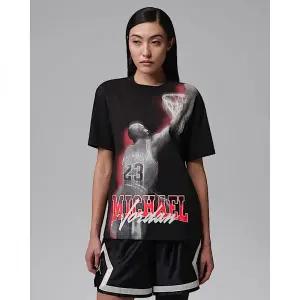 조던 스포츠 헤리티지 여성 드라이 핏 그래픽 티셔츠 - 블랙/인프라레드 23 IO8723-010