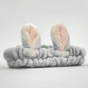 래빗 머리고정 토끼 세안밴드 그레이/고급스러운헤어밴드/고무줄형헤어밴드/토끼귀밴드/동물귀헤어밴드