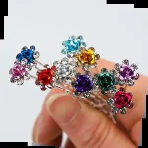 한복머리장식 샤인로즈 뒤꽂이 10컬러 머리장식 헤어핀 U핀