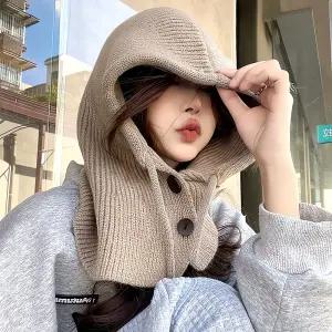 버튼 후드 방한 바라클라바 030083 모자 털 장갑 체온 보온 마스크 스카프 상 아우