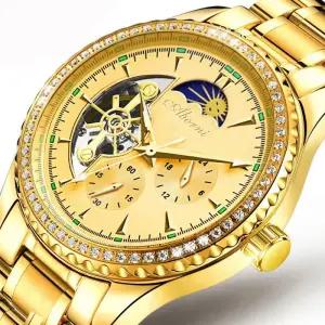 남자 여성 손목 시계 ABORNI 브랜드 기계식 남성용 도매 발광 방수 스틸 스트립 중공 자동 기계