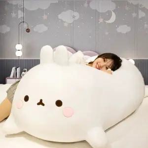 쿨인형 여름 냉감 대형 모찌쿠션 토끼 고양이 죽부인 긴베개 파란색 쿨쿠션