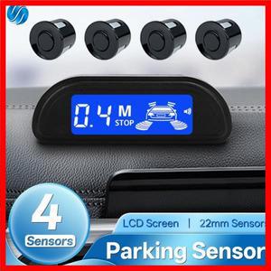 Hippcron 12V 자동차 주차 센서 키트 후방 자동 주차 역방향 LED 모니터 22mm 4개 센서 레이더 감지 시스템