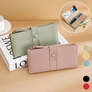여성 가죽 장지갑 카드 많이 들어가는 슬림 지퍼 지갑 대용량 수납 동전형