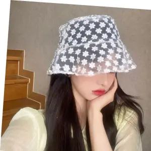 플라워벙거지 아일렛 시스루 벙거지 버킷햇 레이스 자수 모자 여름