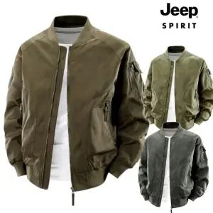JEEP SPIRIT 남성용 봄가을 캐주얼 재켓 심플한 무지 카고점퍼