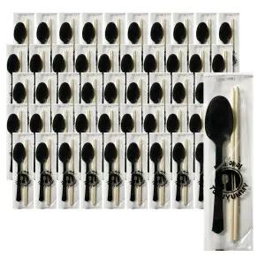 토미야미 일회용 수저세트 블랙 대스푼 + 대나무 젓가락 50개