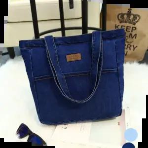 데님숄더백 여자 데님 에코백 숄더백 수납력 좋은 청가방 보부상