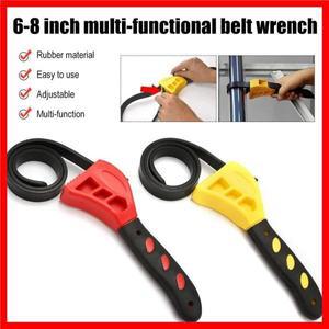 6 인치 벨트 렌치 오일 필터 스패너 세트 고무 밴드 렌치 캔 오프너 조정 가능한 수도관 파이프 다기능 렌