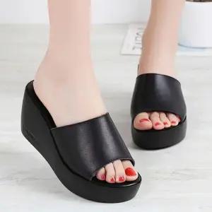 여성 소프트 통굽 슬리퍼 7cm 키높이 사무실 실내화 여성슬리퍼 통굽실내화