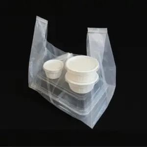 비닐봉투(중)-PE투명 배달 포장 100장음식점 손잡이 일회용 식당봉지