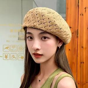 남자모자 여자모자 니트짜임 시원한 펀칭모자 귀여운 베레모