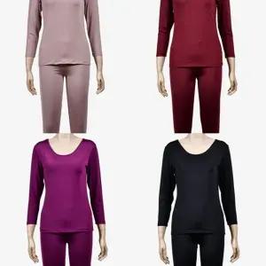 따뜻하고 부드러운 여성 베이직 기모 발열 내복 상하의 세트어른 따뜻한 성인 방한 여자 용품 언더웨어 겨