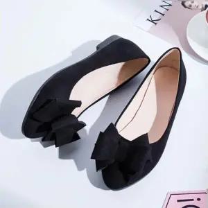 리본신발 여성리본 스웨이드 가을겨울 신발 정장구두