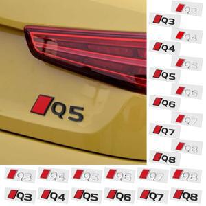 1PCS Q3 Q4 Q5 Q6 Q7 Q8 엠블럼 레터 스티커 자동차 트렁크 배지 데칼 (아우디 S라인 콰트로 S 액세서리용)
