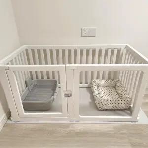 애견 투명 울타리 대형 강아지 단일 휀스 고양이 가림막