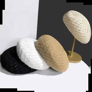 여자울베레모 니트 펀칭 짜임 베레모 봄 여름 패션 모자 화가