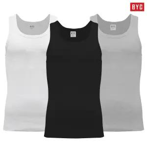 BYC 순면 골지 망고나시 3매세트 / 레이서백 남자 스포츠런닝