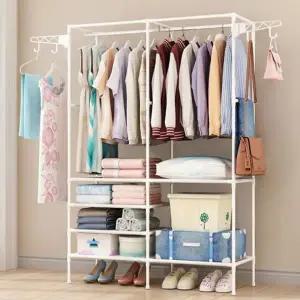 철제 조립식 옷걸이 수납선반 2컬러 실용형 행거